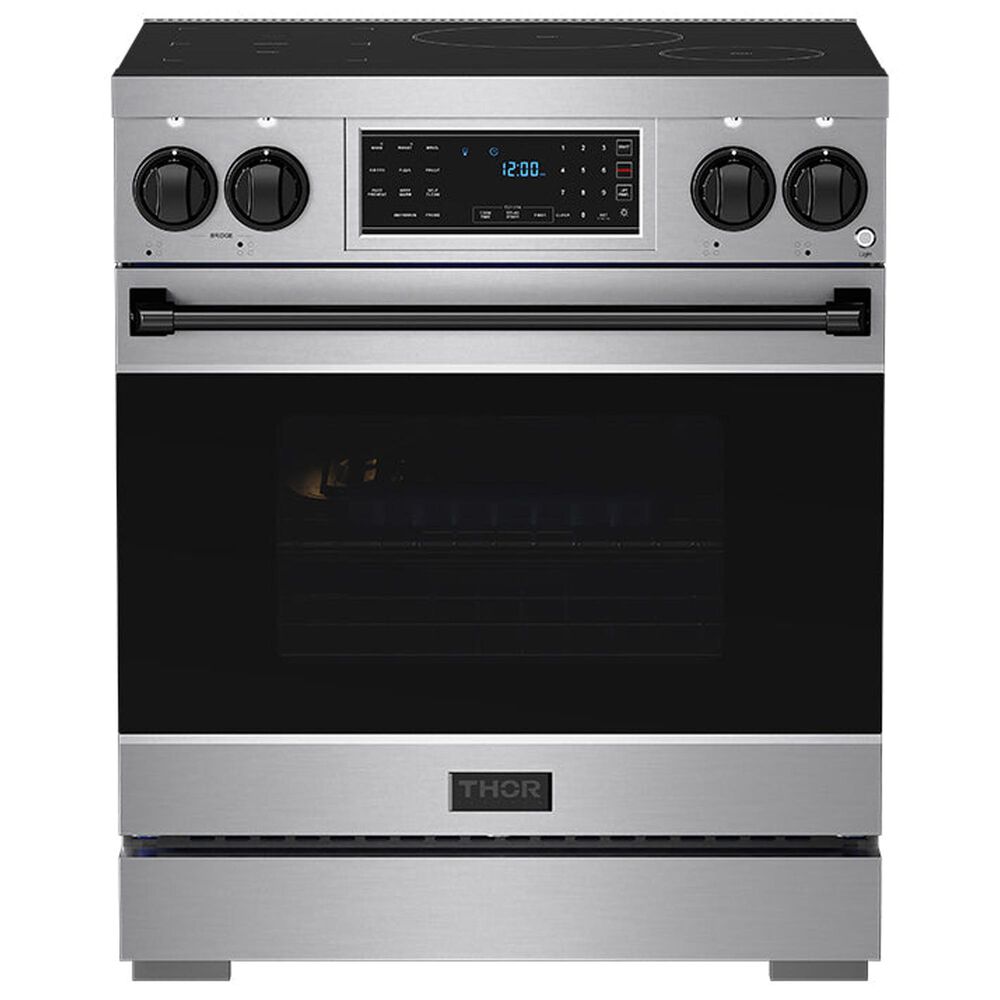 Thor Kitchen Gordon Ramsay 4.8 Cu. Ft. Professional Induction Range with Black Color Kit Assembly in Stainless Steel, , large