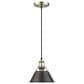 Golden Lighting Orwell 1-Light Small Pendant with Rubbed Bronze Shade in Aged Brass, , large