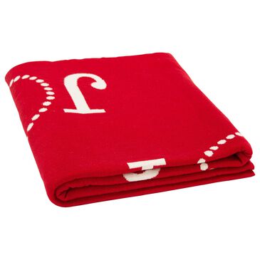 Safavieh Holiday Joy to the World 50" x 60" Throw in Red and White, , large