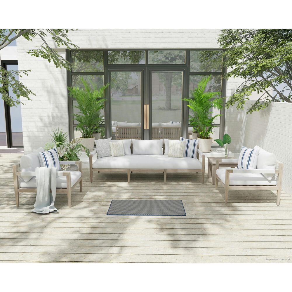 Nourison Courtyard Ivory and Blue 2&#39; x 3&#39; Indoor/Outdoor Area Rug, , large