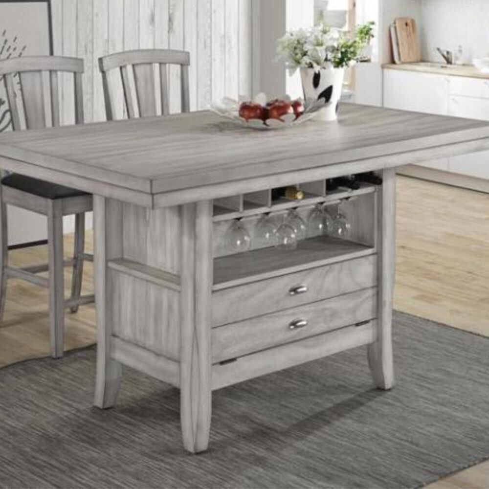 Radius Summer Winds Island Dining Set in White Gray, , large