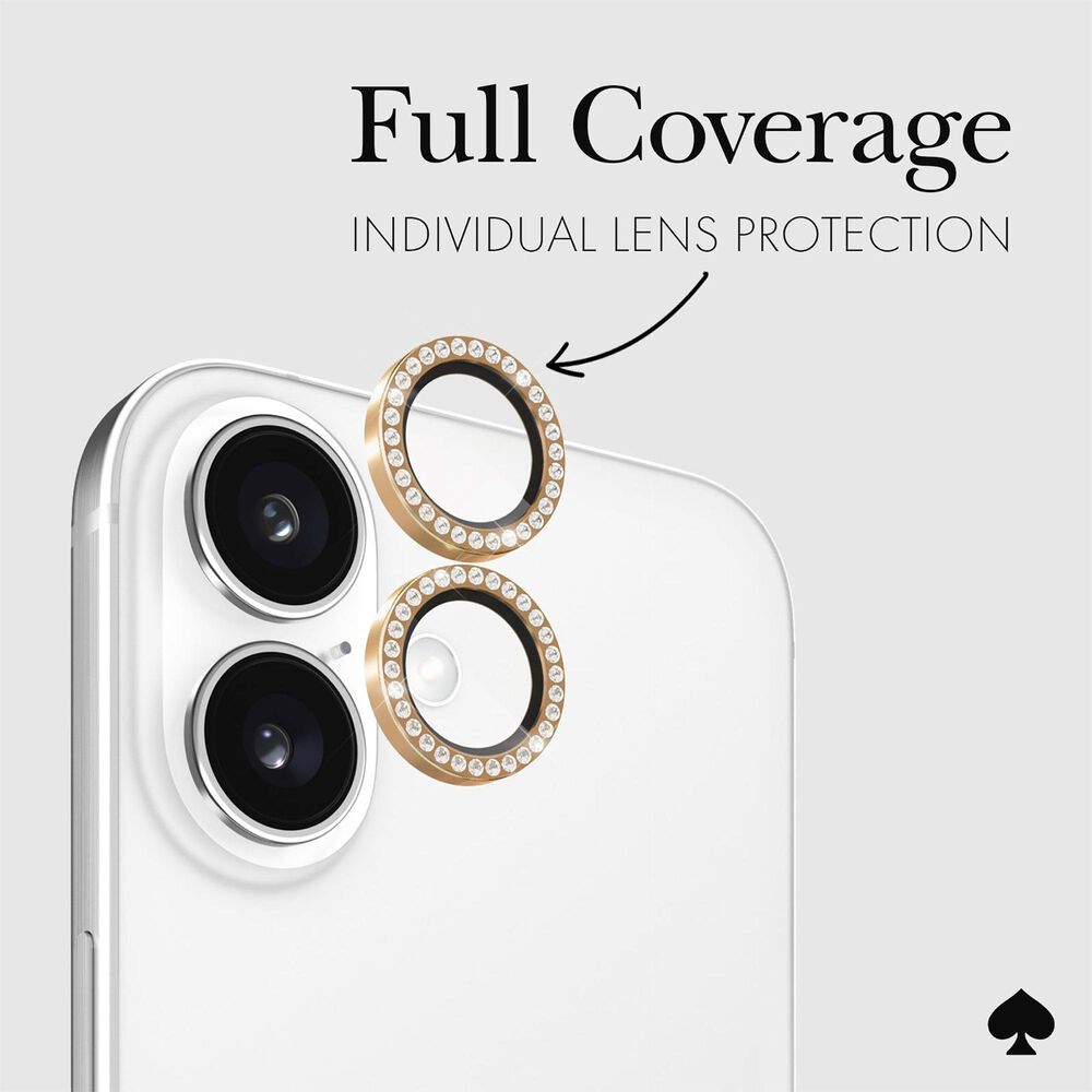 Kate Spade Aluminum Ring Lens Protector for iPhone 16 / iPhone 16 Plus in Stone, , large