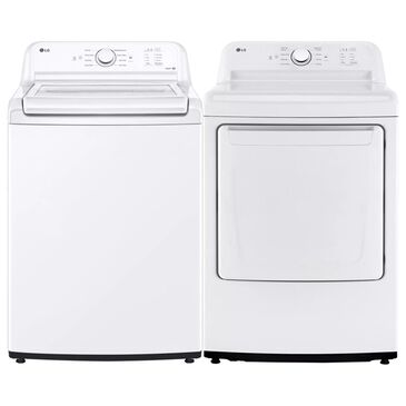 LG 4.1 Cu. Ft. Top Load Washer and 7.3 Cu. Ft. Gas Dryer Laundry Pair in White, , large