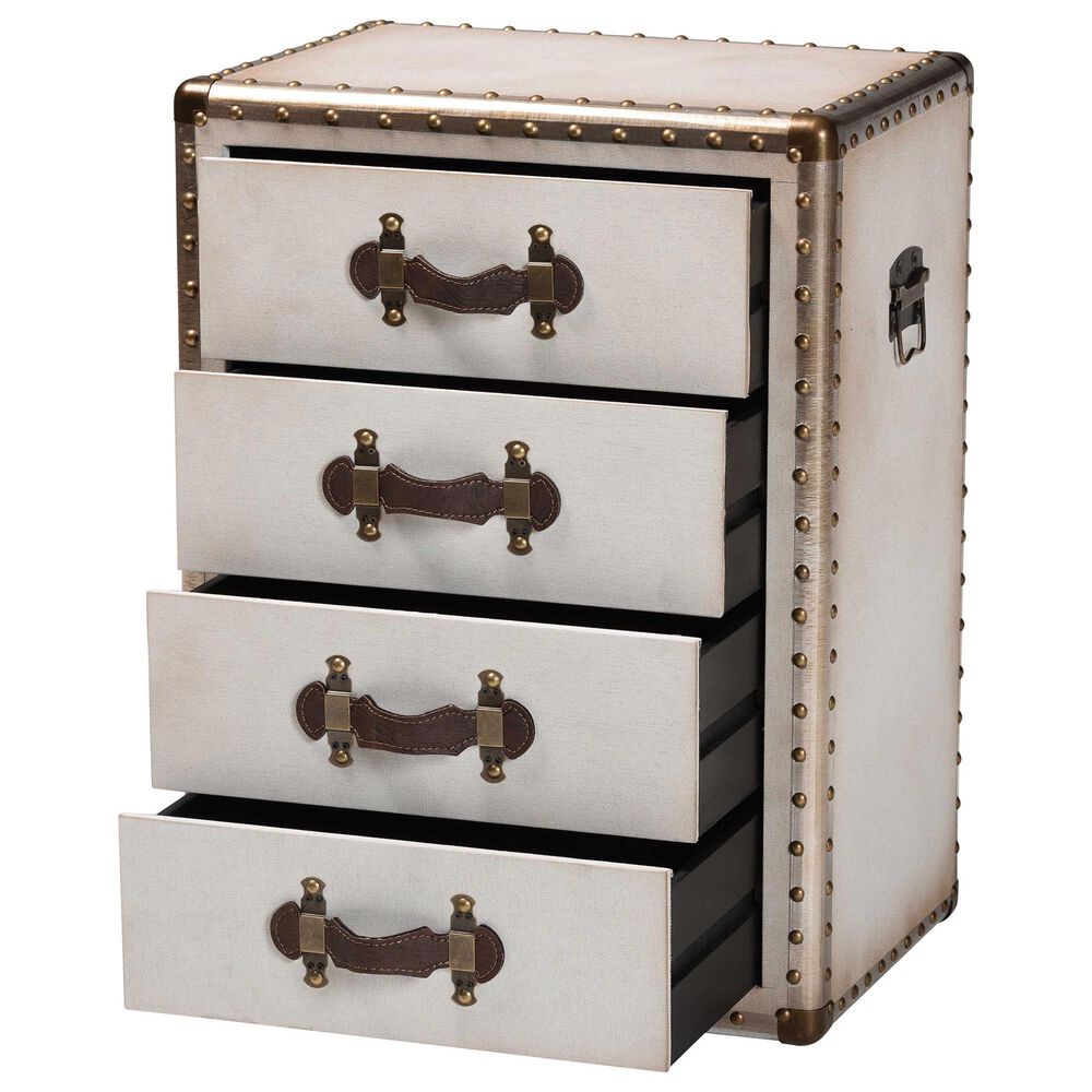 Baxton Studio Jaelyn 4-Drawer End Table in Coffee, , large