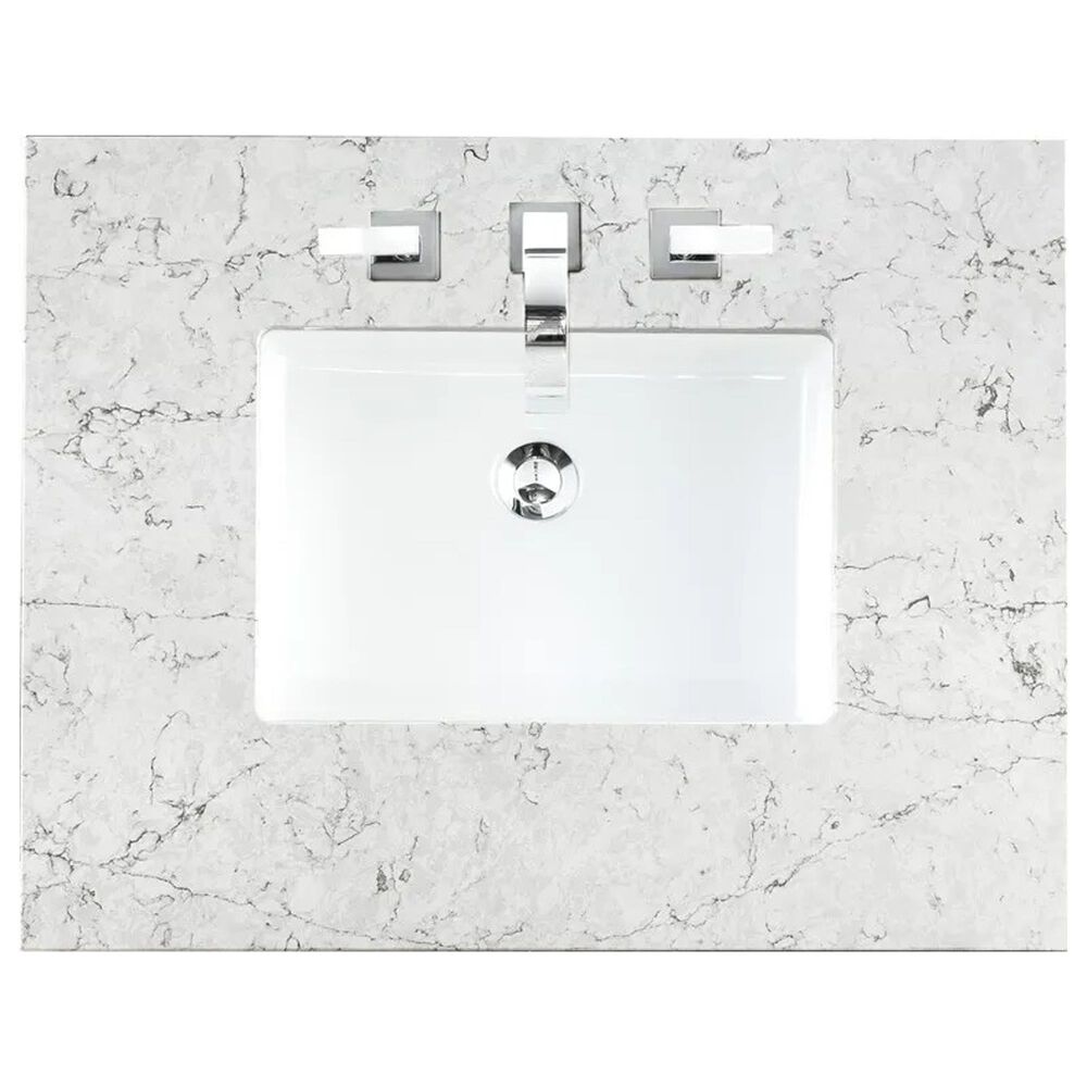 James Martin Vanities Bristol 36&quot; Single Bathroom Vanity in Saddle Brown with 3 cm Eternal Jasmine Pearl Quartz Top and Rectangular Sink, , large