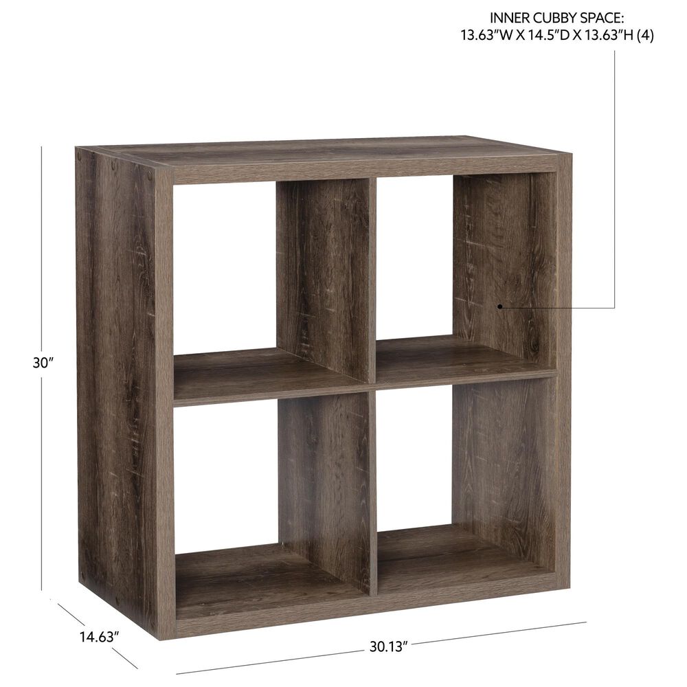 Linon Home Decor Galli 4-Shelf Bookcase in Grey, , large