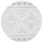 Safavieh Micro-Loop 5" Round Ivory and Grey Area Rug, , large
