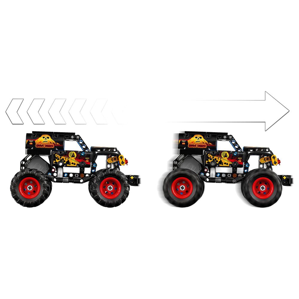 LEGO Technic Monster Jam Grave Digger Fire and Ice Pull-Back Building Set, , large