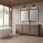James Martin Vanities Portland 72" Double Bathroom Vanity in Whitewashed Walnut with 3 cm Victorian Silver Quartz Top and Rectangular Sinks, , large