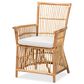 Baxton Studio Rose Rattan Arm Chair in White, , large