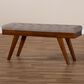 Baxton Studio Alona Dining Bench with Light Grey Cushion in Walnut Brown, , large