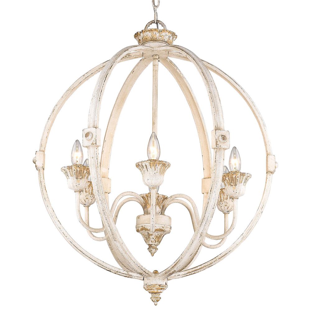 Golden Lighting Jules 6-Light Chandelier in Antique Ivory and Gold, , large