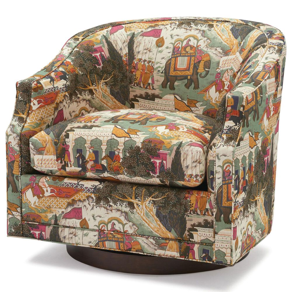 Massoud Carly Swivel Chair in Voyage Aqua, , large