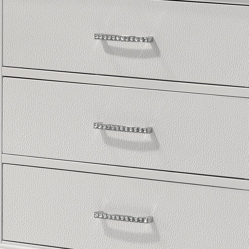 Crown Mark Amalia 5-Piece Twin Bedroom Set in White, , large