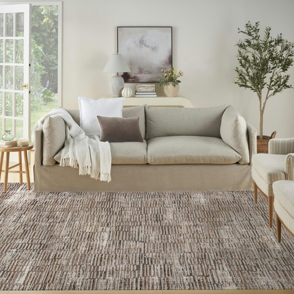 Nourison Sustainable Trends 7&#39;10&quot; x 9&#39;10&quot; Ivory and Mocha Area Rug, , large