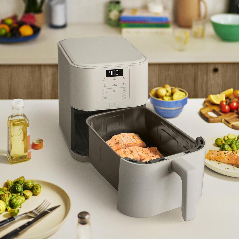 Bella 6-Quart Slim Air Fryer in Oatmilk, , large