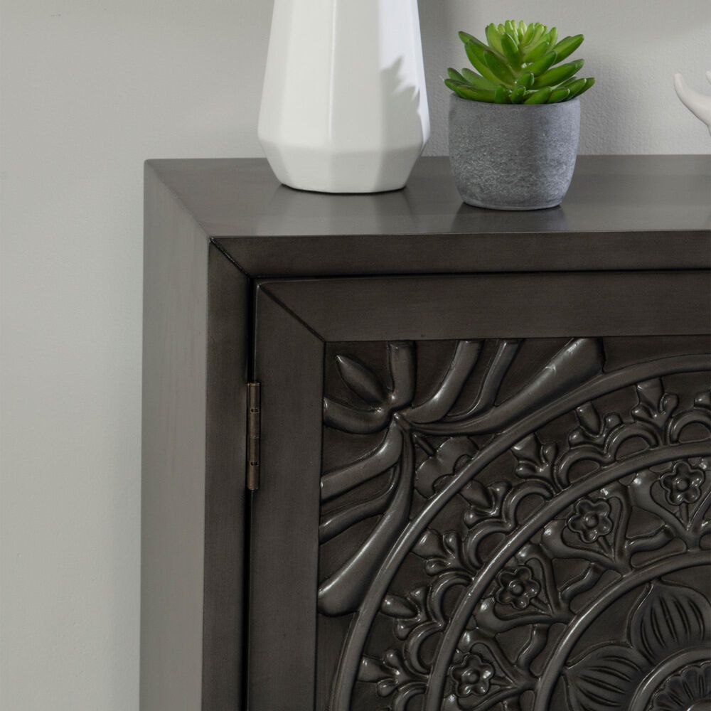 Linon Home Decor Grace Cabinet in Dark Grey, , large