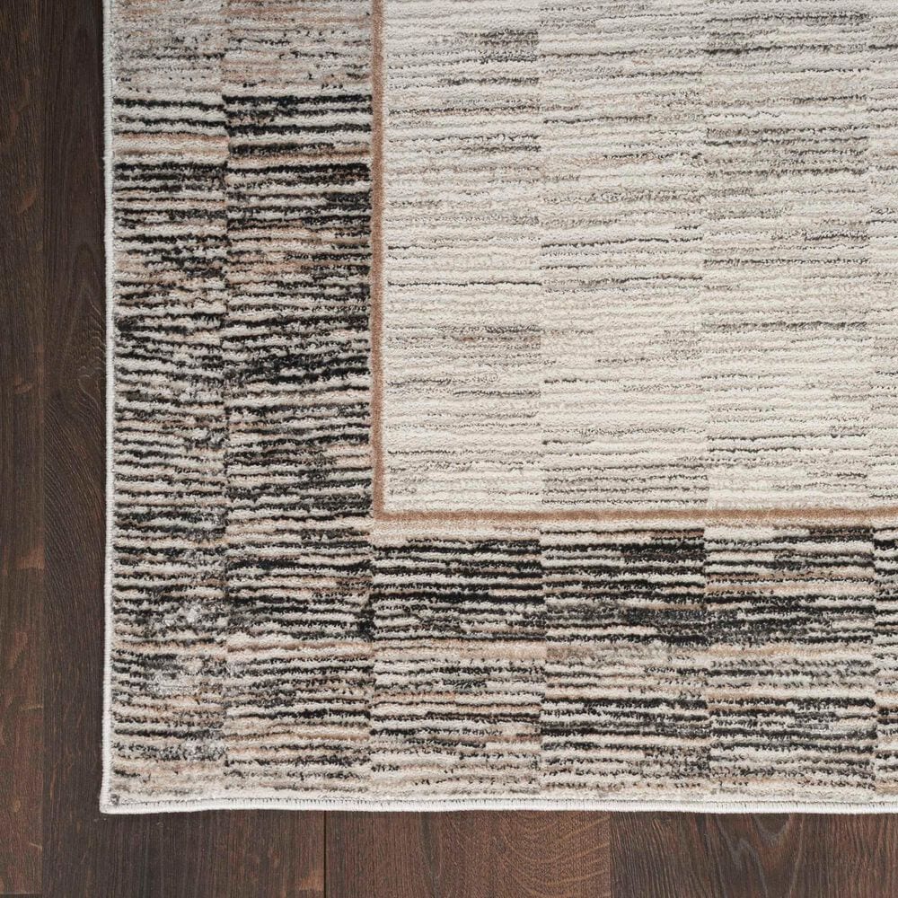Nourison Desire Abstract 2&#39;3&quot; x 7&#39;6&quot; Grey and Black Runner, , large