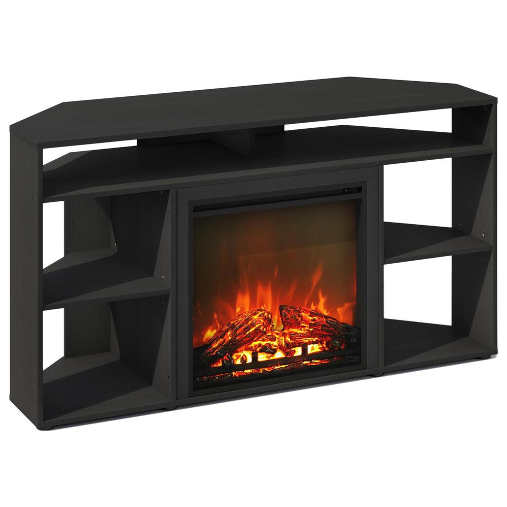 HOMLUX 47" Conner TV Stand with No Heat Electric Fireplace and 6 Open Shelves in Americano, , large