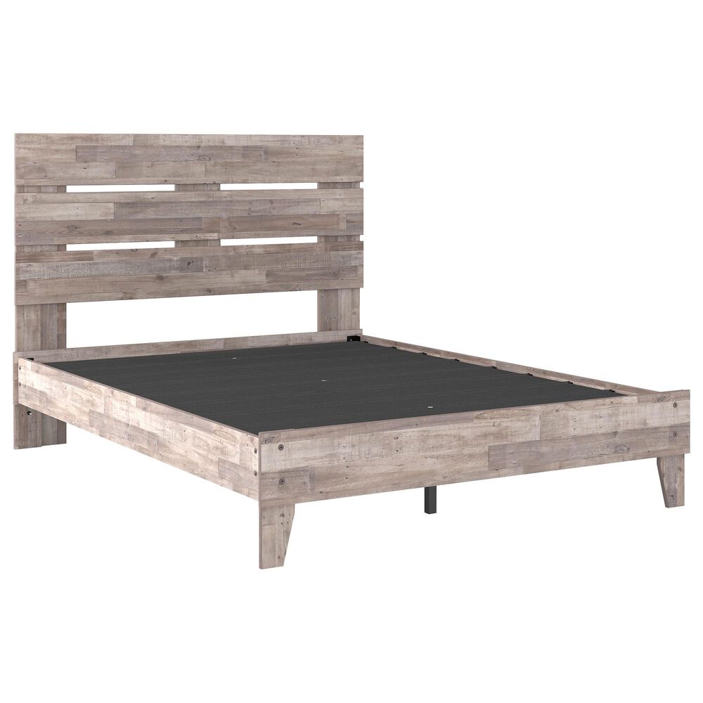 Ashley Neilsville Queen Panel Platform Bed in Whitewash, , large