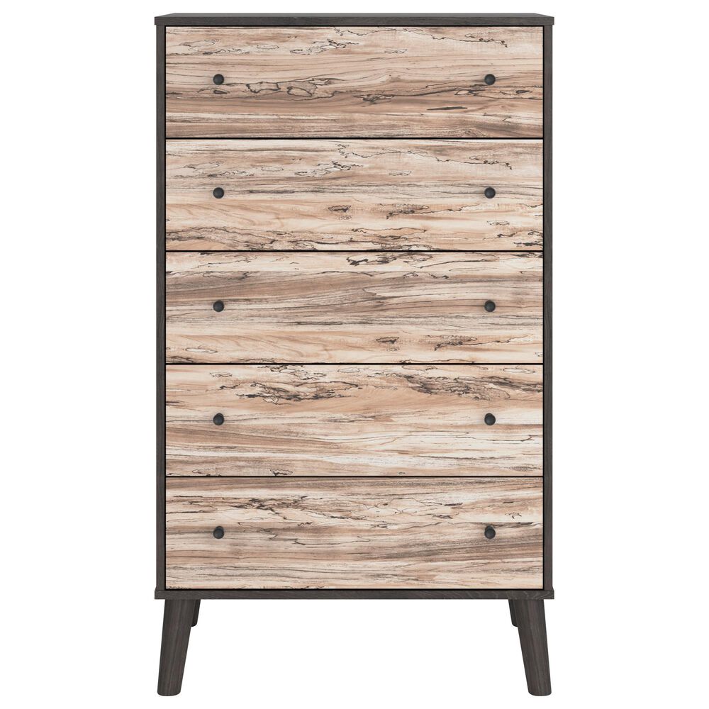 Ashley Piperton 5-Drawer Chest in Brown and Dark Charcoal, , large