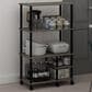 HOMLUX Turn-N-Tube 4-Tier Kitchen Storage Cart in French Oak Grey and Black, , large