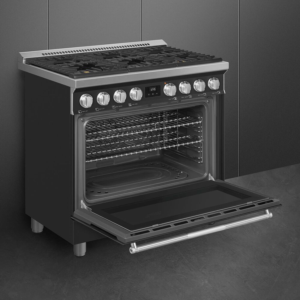 SMEG Professional 36" Gas Range in Matte Black, , large