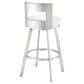 Blue River Flynn 30" Swivel Bar Stool with White Cushion in Brushed Stainless Steel, , large