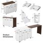 HOMLUX 102" Kitchen Island with Extendable Dining Table in White, , large