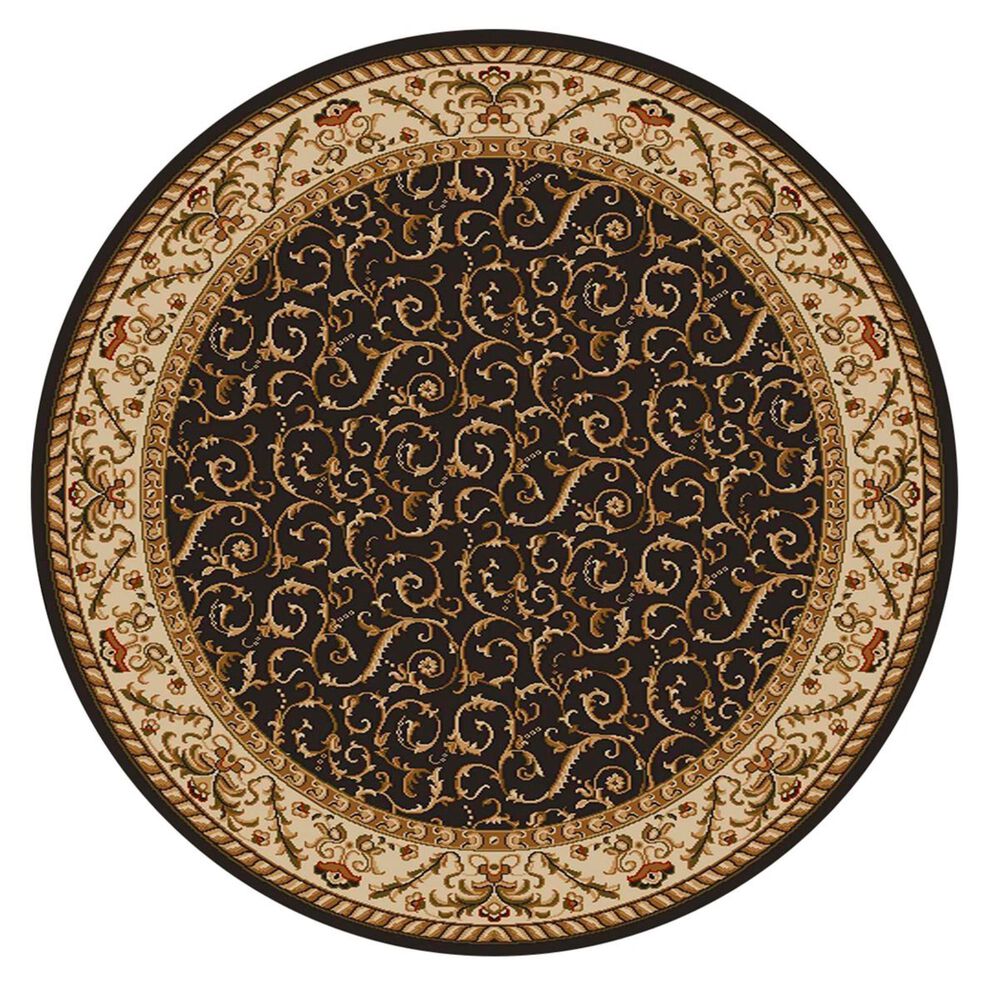 Radici USA Bergamo 1599 8' Round Brown Area Rug, , large
