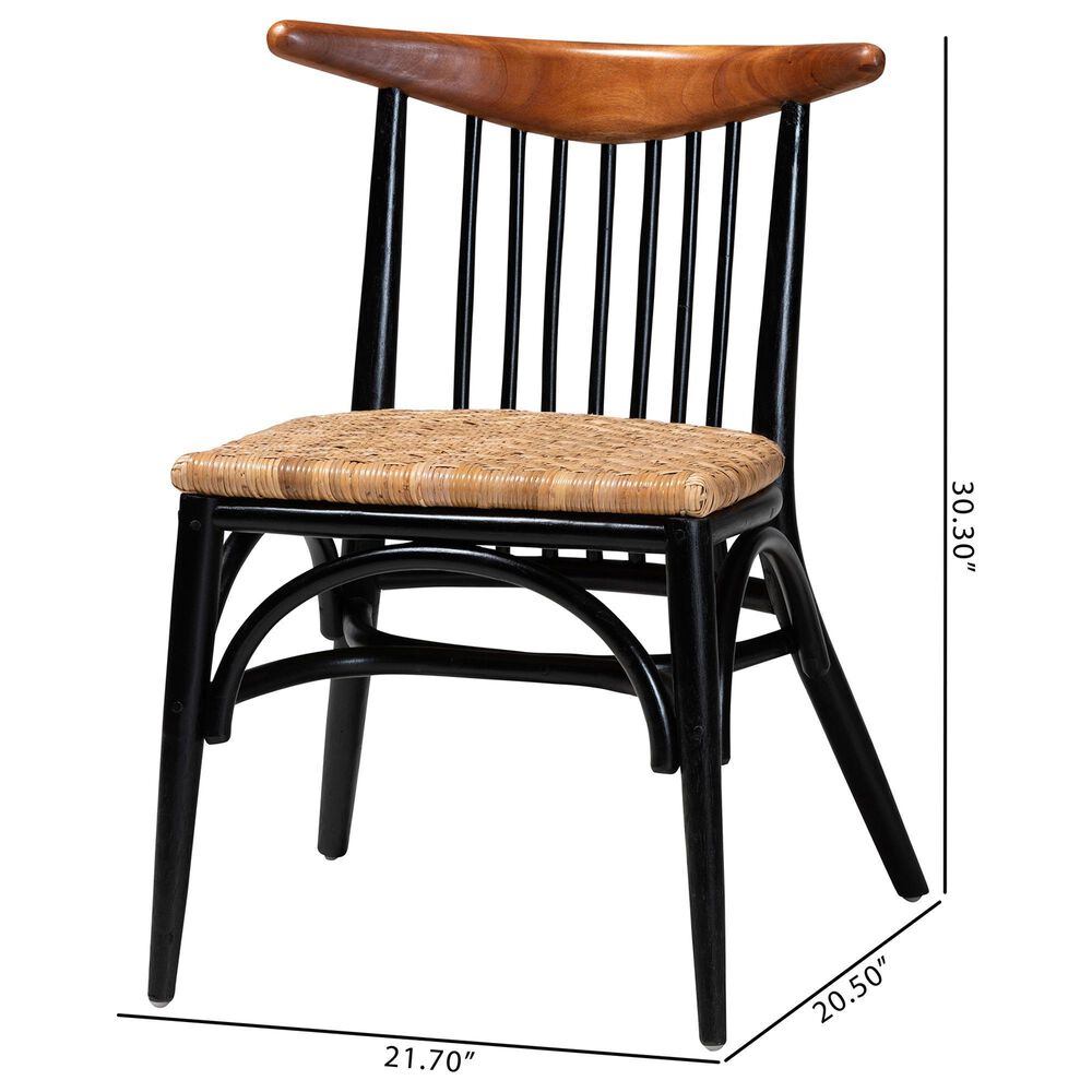 Baxton Studio Parthenia Side Chair in Black, Walnut Brown and Natural Brown, , large