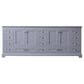 Lexora Home Dukes 84" Double Bathroom Vanity in Dark grey with 2 cm White Quartz Top and Rectangular Sinks, , large