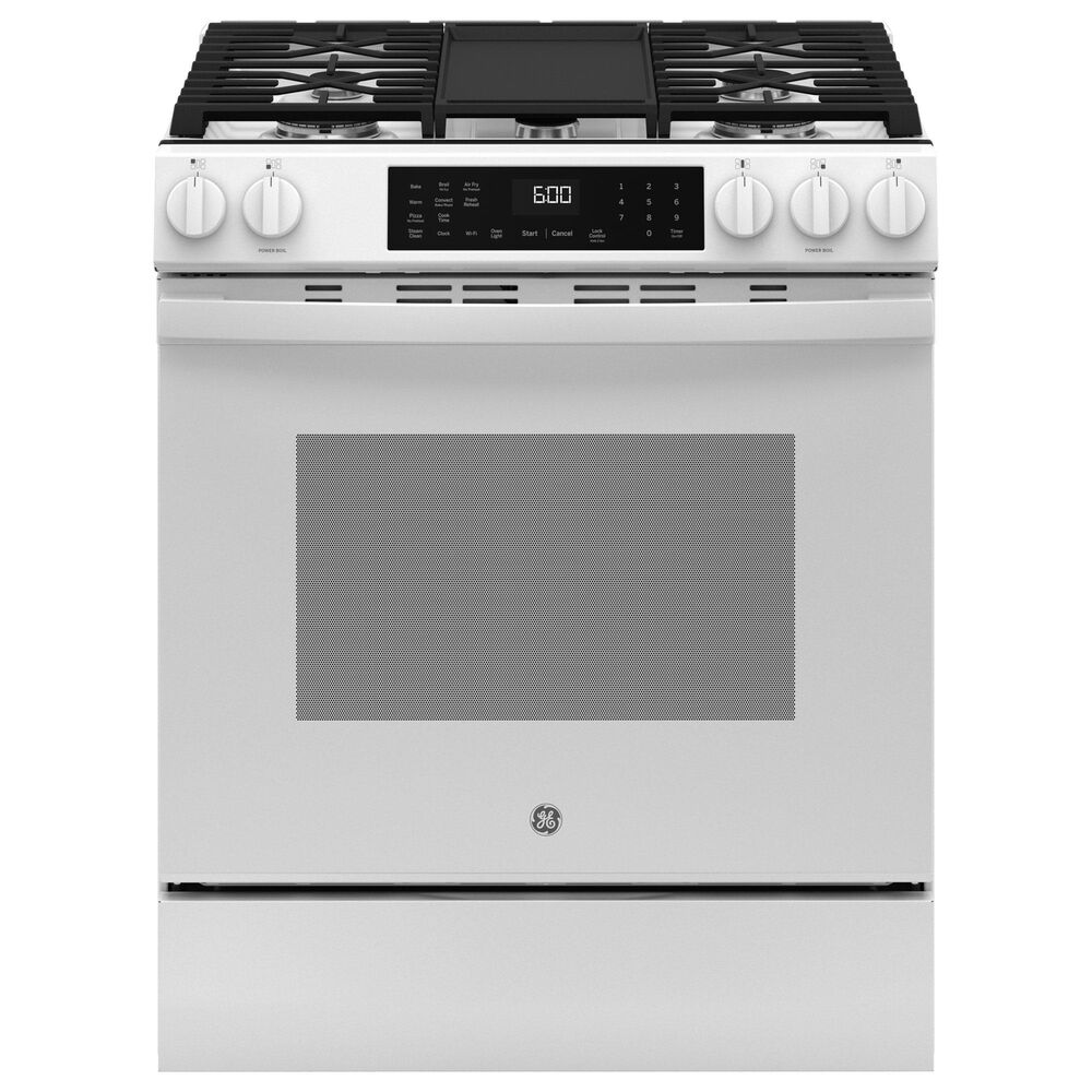 GE Appliances 2-Piece Kitchen Packages with 30&quot; Slide-In Gas Range and 1.9 Cu. Ft. Over-the-Range Microwave Oven in White, , large