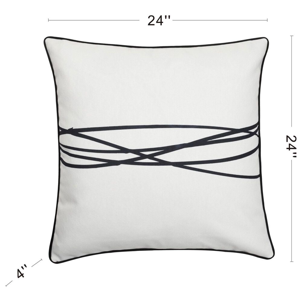 Flair Industries Austin Allen James 24&quot; x 24&quot; Wires Throw Pillow in Black and White, , large