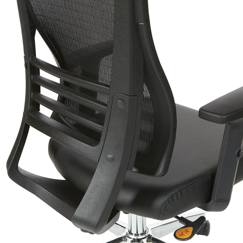 OSP Home Office Chair with Black Cushion with Chrome Finish, , large