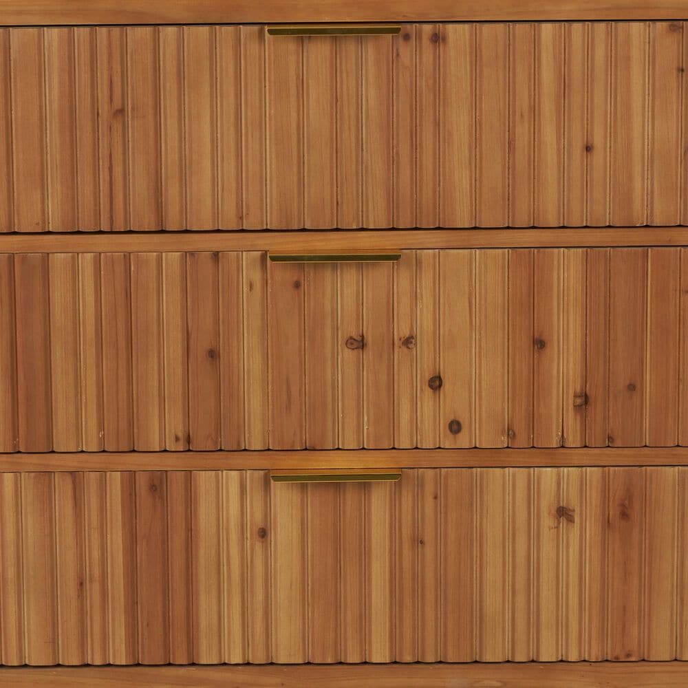 Maple and Jade 3-Drawer Room Chest in Matte Brown and Gold, , large
