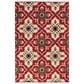 Central Oriental Terrace Tropic Bluffton 3"3" x 5" Coral and Snow Area Rug, , large