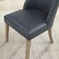 Linon Home Decor Adler Side Chair with Navy Faux Leather Cushion in Natural, , large