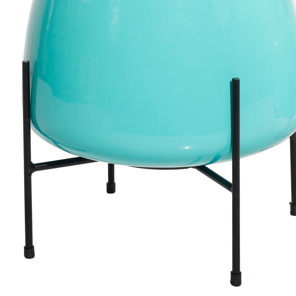 Maple and Jade Modern Planter in Teal and Black &#40;Set of 2&#41;, , large