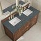 James Martin Vanities Lorelai 60" Double Vanity in Mid-Century Walnut with 3 cm Parisien Bleu Quartz Top, , large