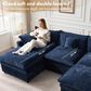 HOMLUX 107.87" Ultra-Comfort Chenille Sectional Sofa Set in Dark Blue, , large