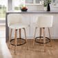 LumiSource Toriano Swivel Counter Stool with Cream Noise Fabric Upholstery in Whitewashed and Black (Set of 2), , large