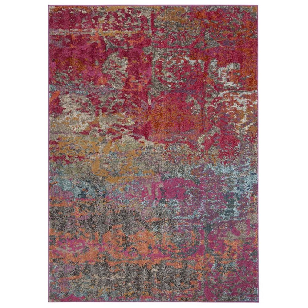Safavieh Monaco MNC261R 4" x 5"7" Fuchsia and Blue Area Rug, , large