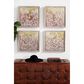 Maple and Jade 20" x 20" Eclectic Floral Wall Decor in White, Gold, Orange and Red (Set of 4), , large