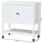 Baxton Studio Aiden 2-Door Accent Storage Cabinet in White and Brass, , large