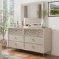Furniture of America Bashford 6-Drawer Dresser and Mirror in Natural Oak, , large