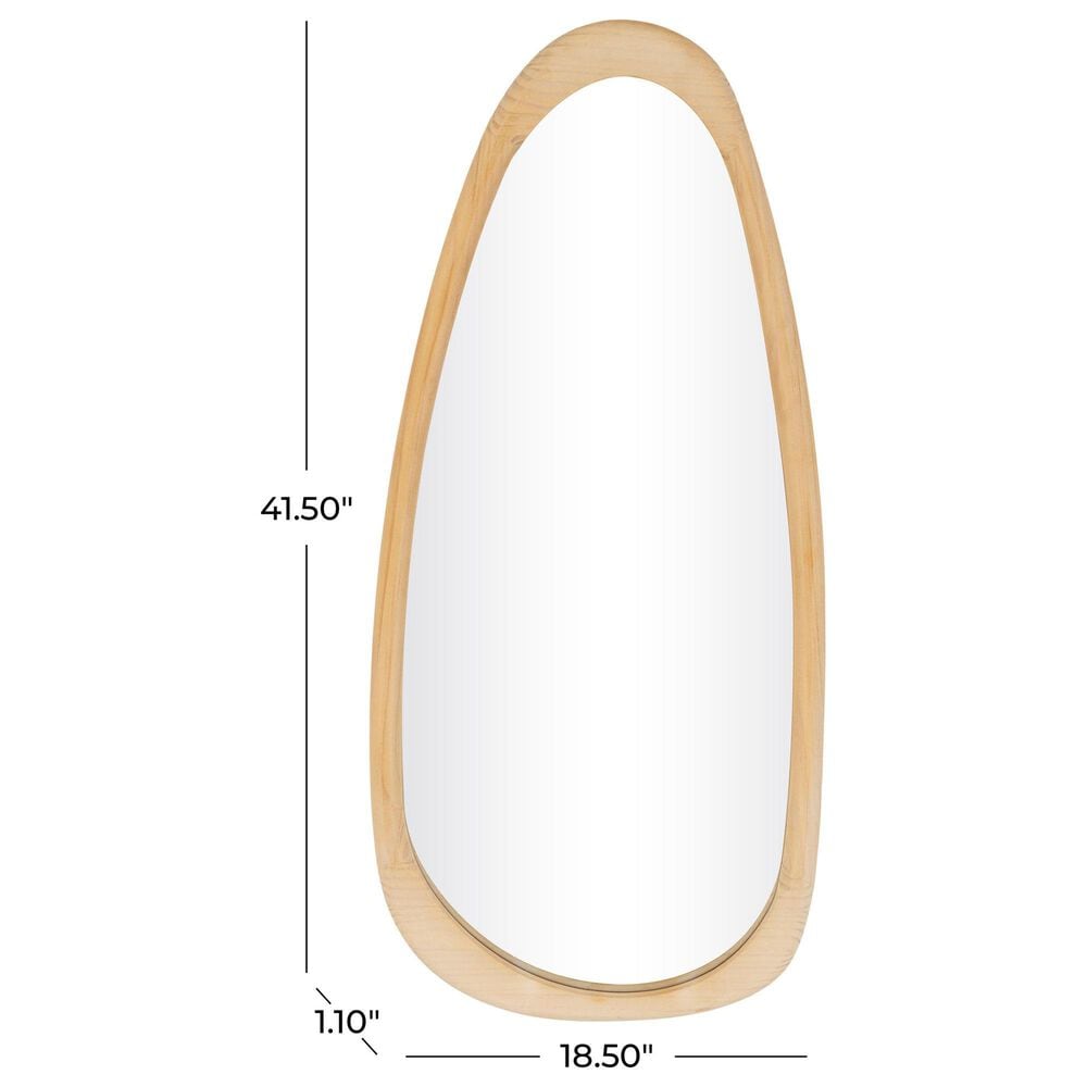 Maple and Jade 42&quot; Wood Oval Wall Mirror in Brown, , large