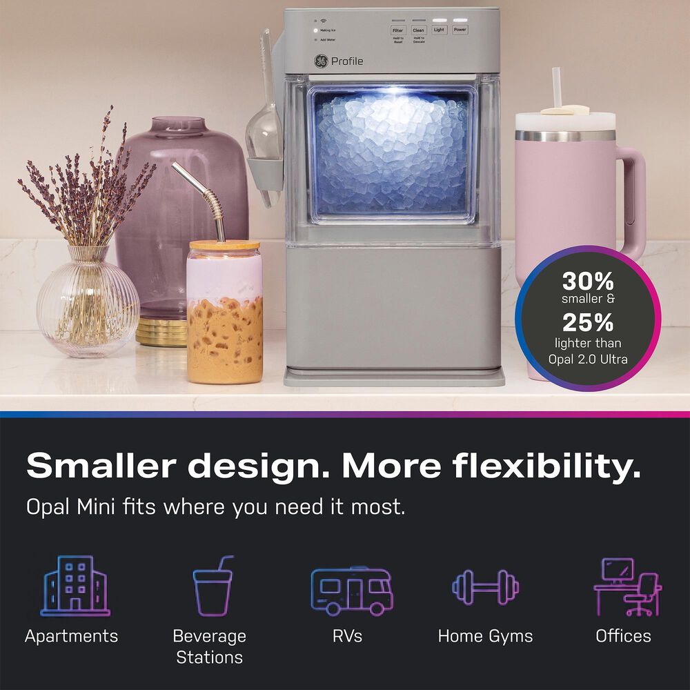 GE Profile Opal Mini Nugget Ice Maker in Stone Gray, , large