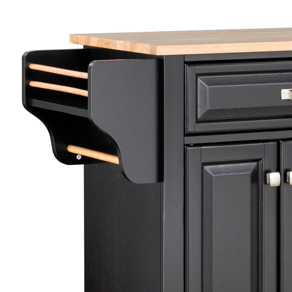 HOMLUX Kitchen Island Cart with Storage Cabinet in Black, , large