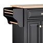 HOMLUX Kitchen Island Cart with Storage Cabinet in Black, , large